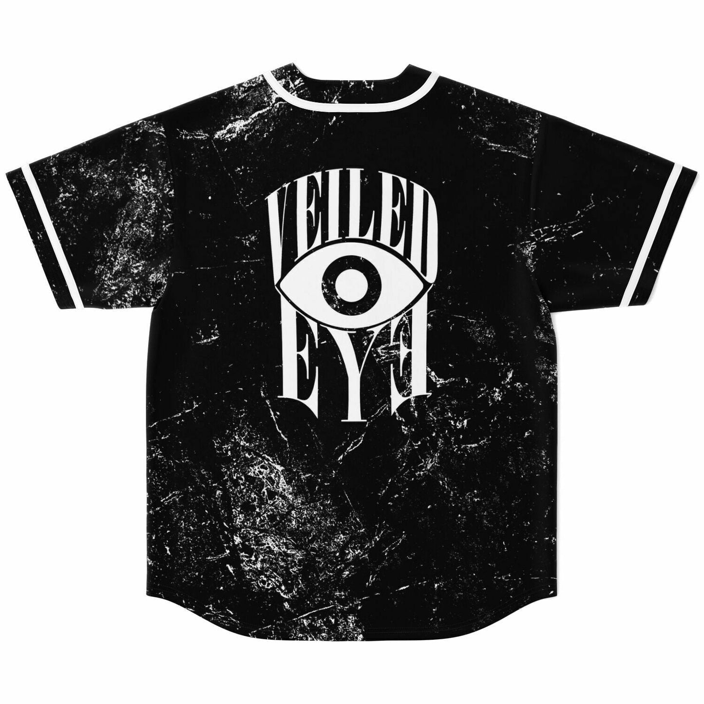 Black Distressed Grunge Rave Baseball Jersey