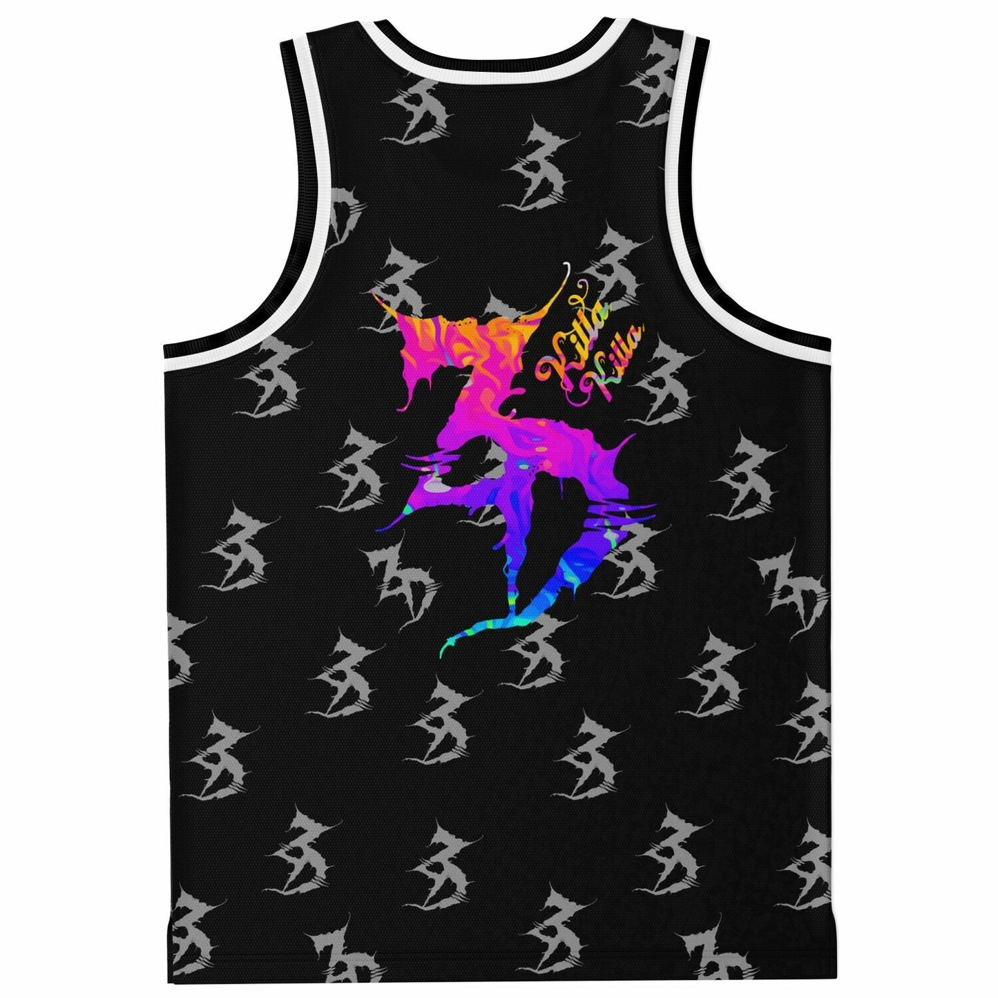 Zeds Dead Black Rainbow Tie Rave Basketball Jersey