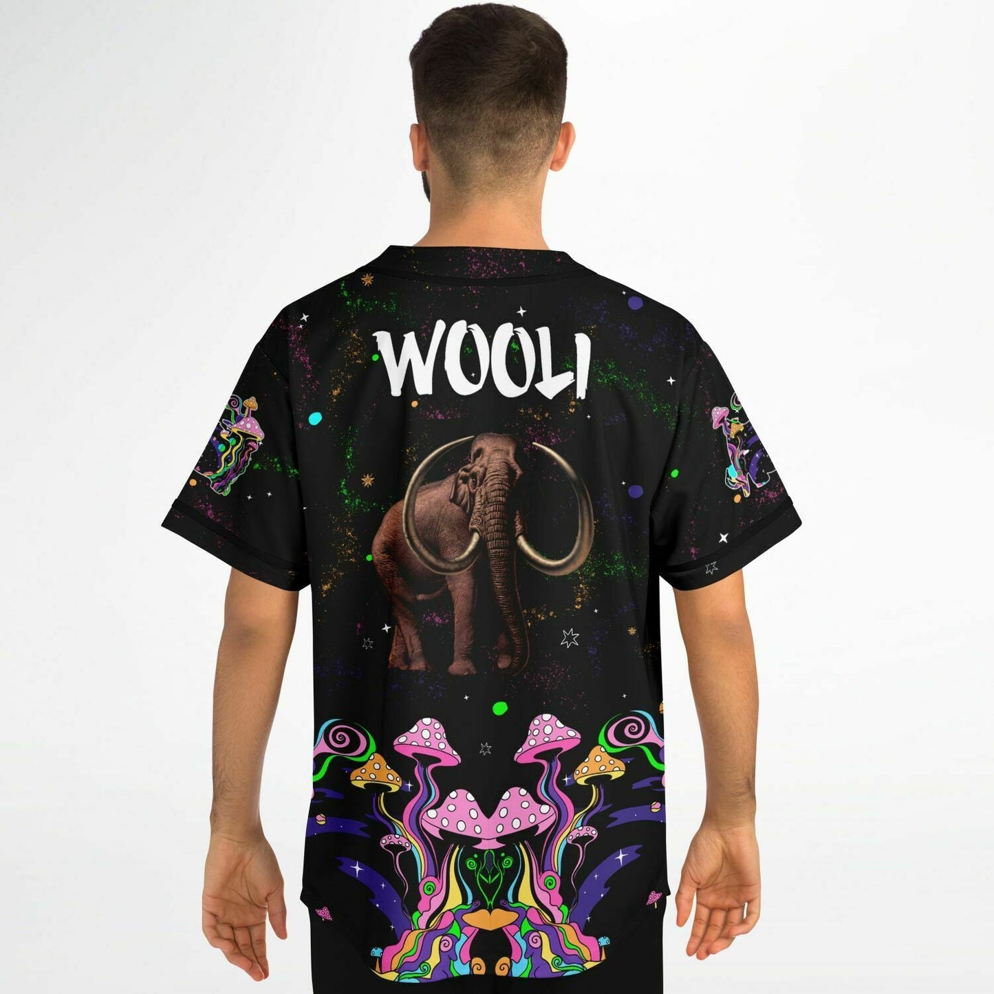 Wooli Black Galaxy Cosmic Starfield Rave Baseball Jersey