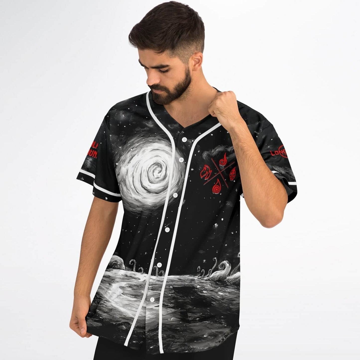 Elements Black White Rave Baseball Jersey