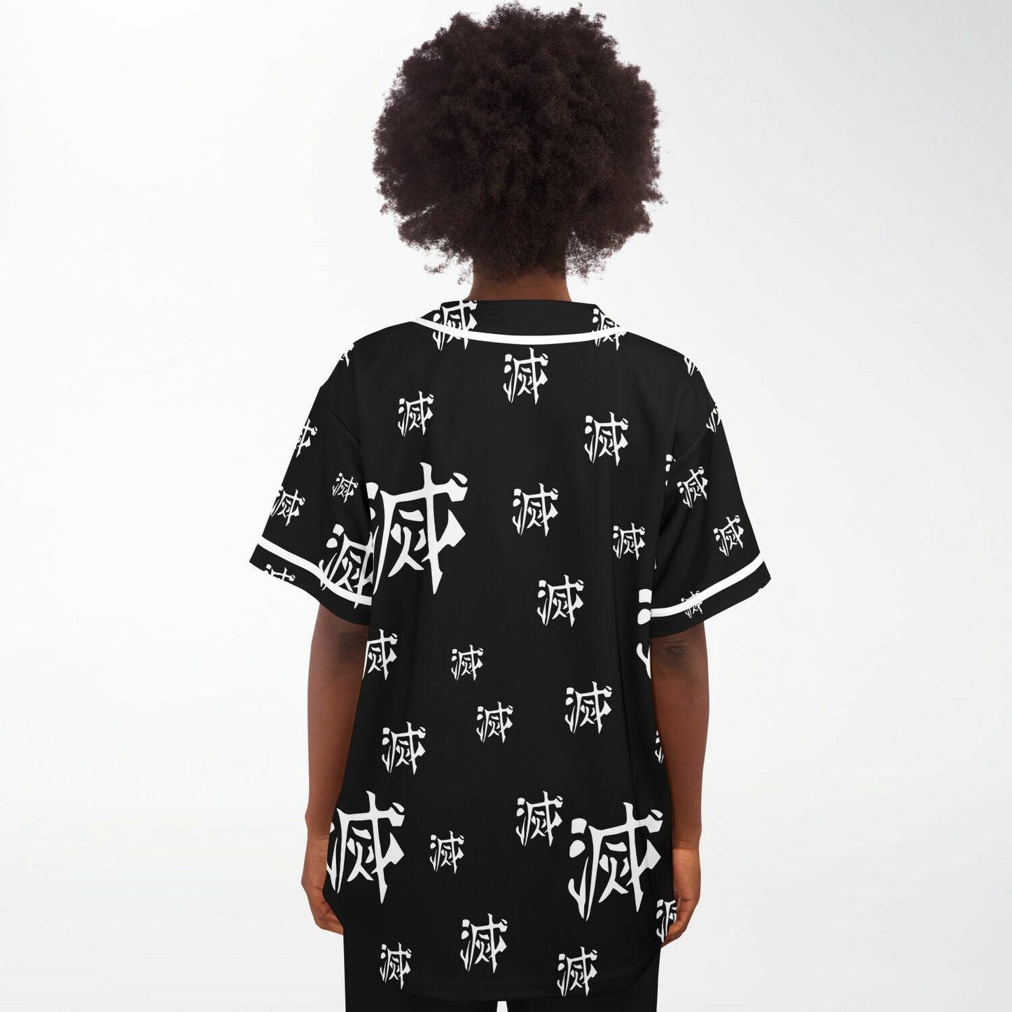 Black Repeating White Rave Baseball Jersey