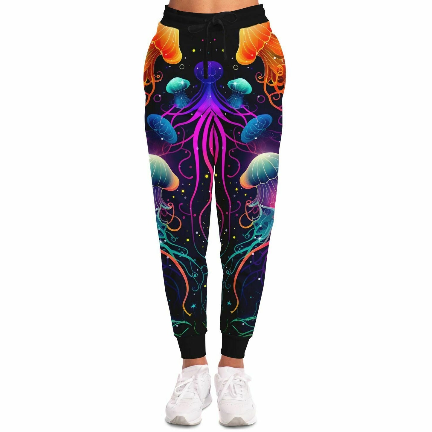 Black Glowing Bioluminescent Rave Joggers