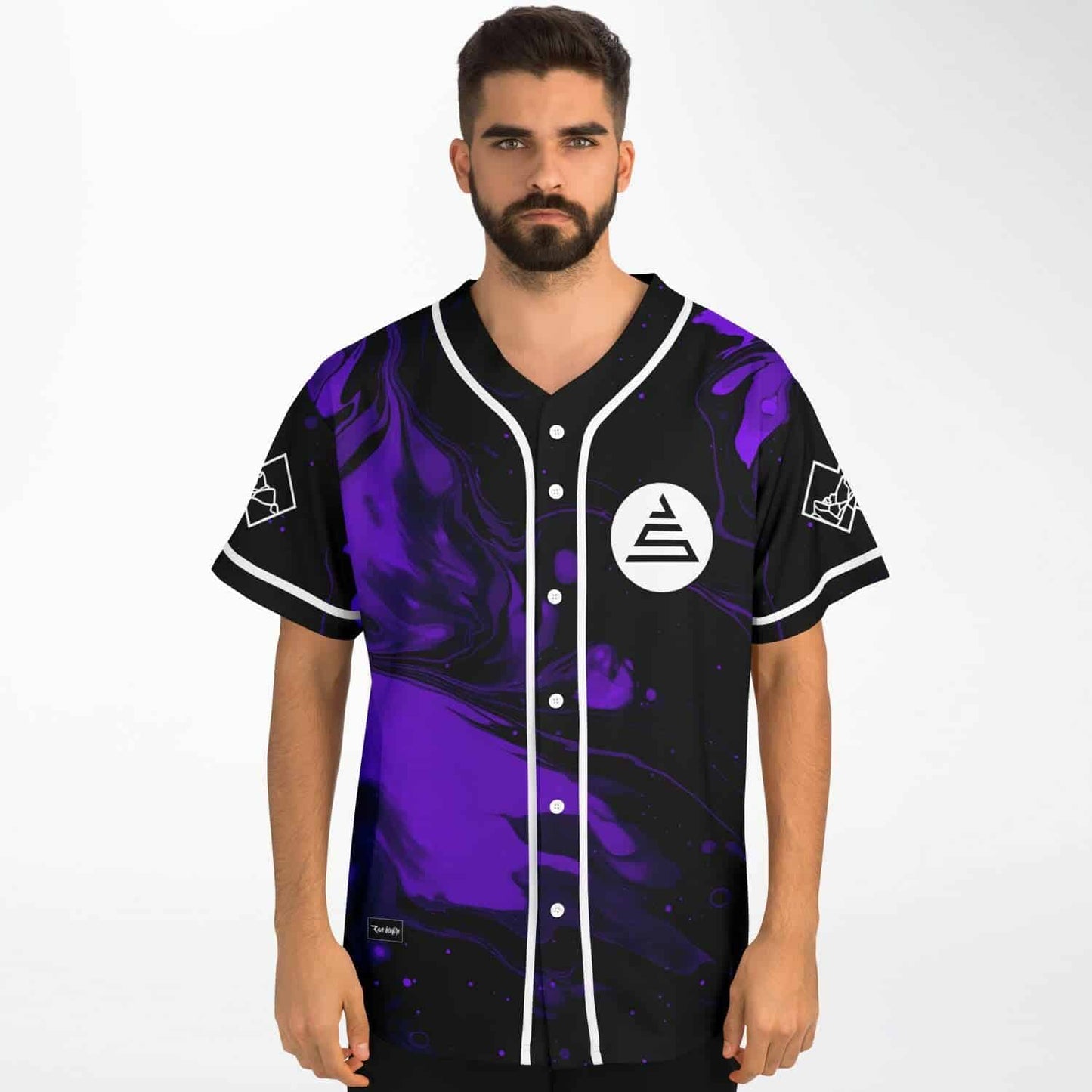 John Summit Purple Black Liquid Marble Rave Baseball Jersey