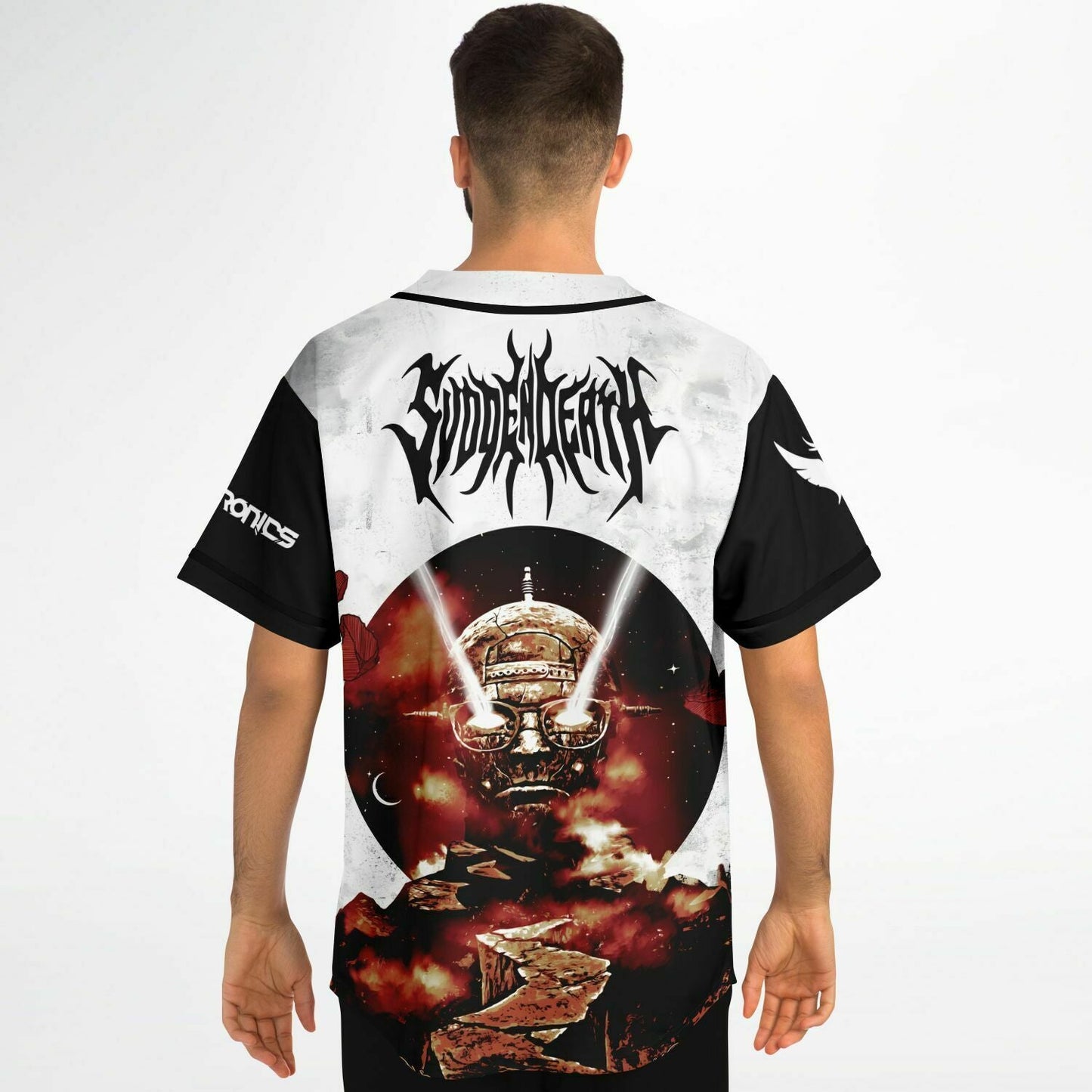Zomboy Black White Half Rave Baseball Jersey