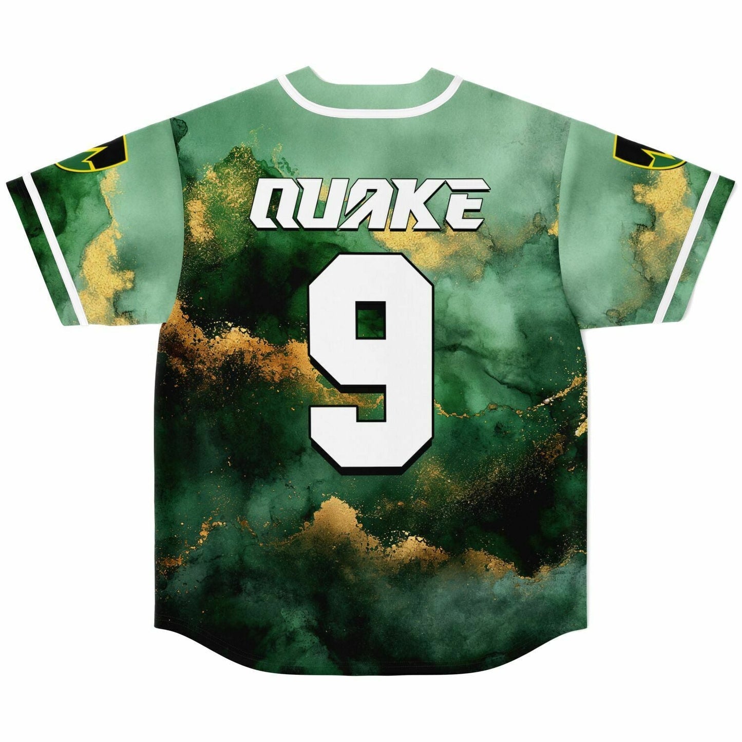 Quake Emerald Green Gold Alcohol Rave Baseball Jersey