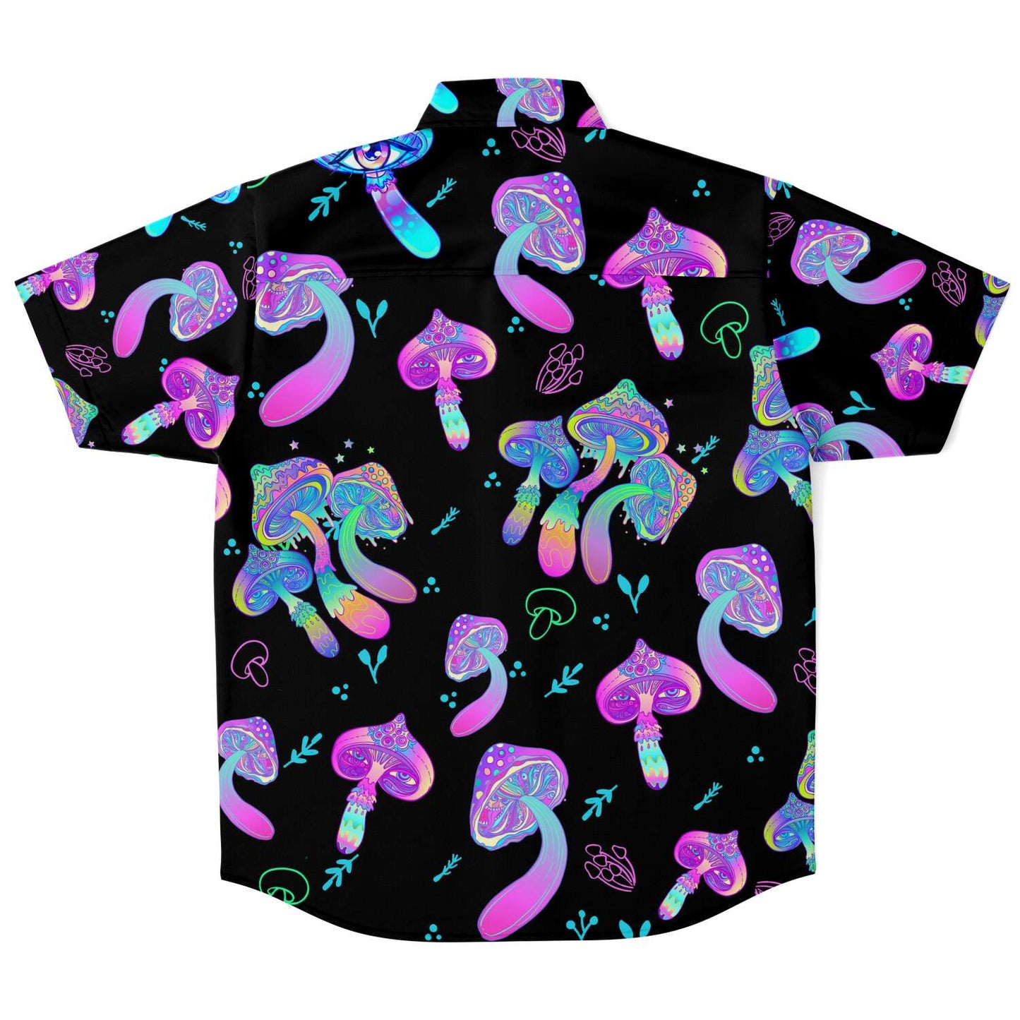 Magic Mushrooms short sleeve button down shirt