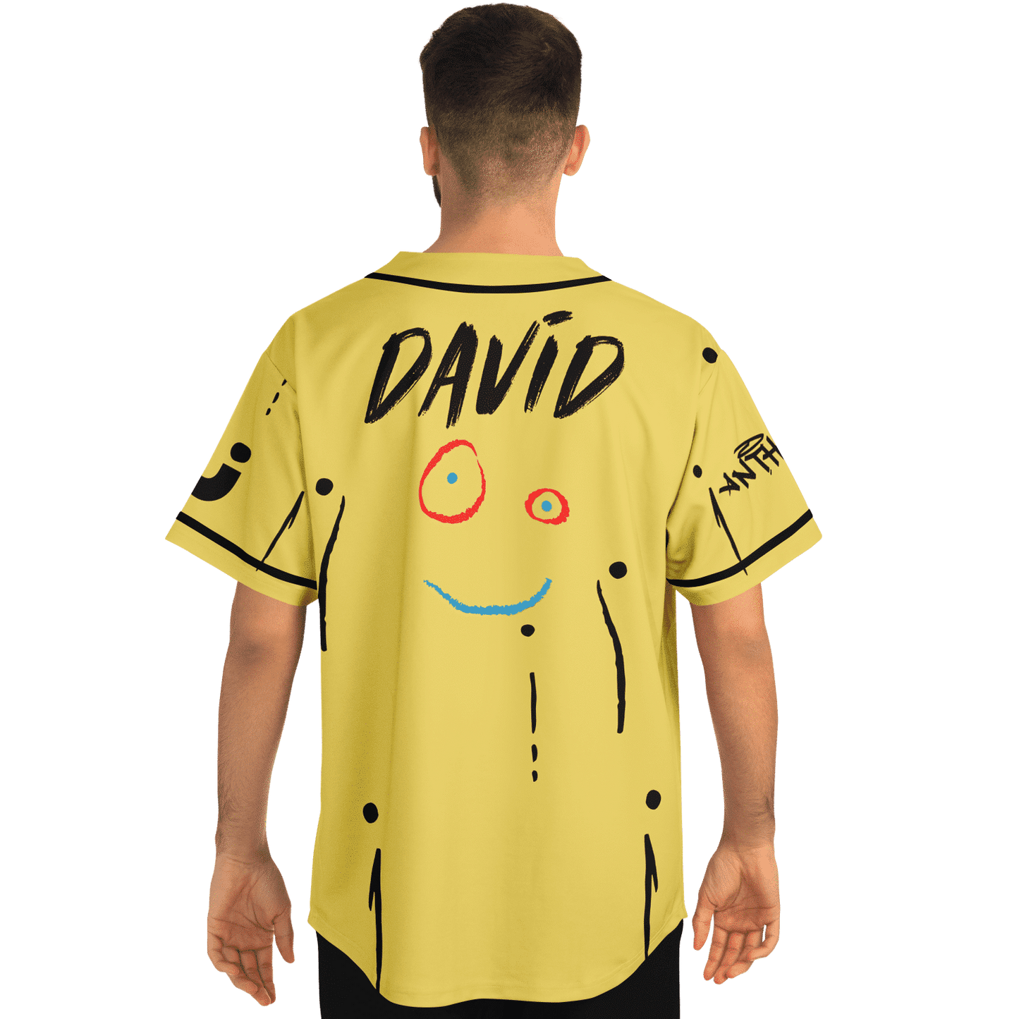 Mustard Yellow Crude Hand Rave Baseball Jersey
