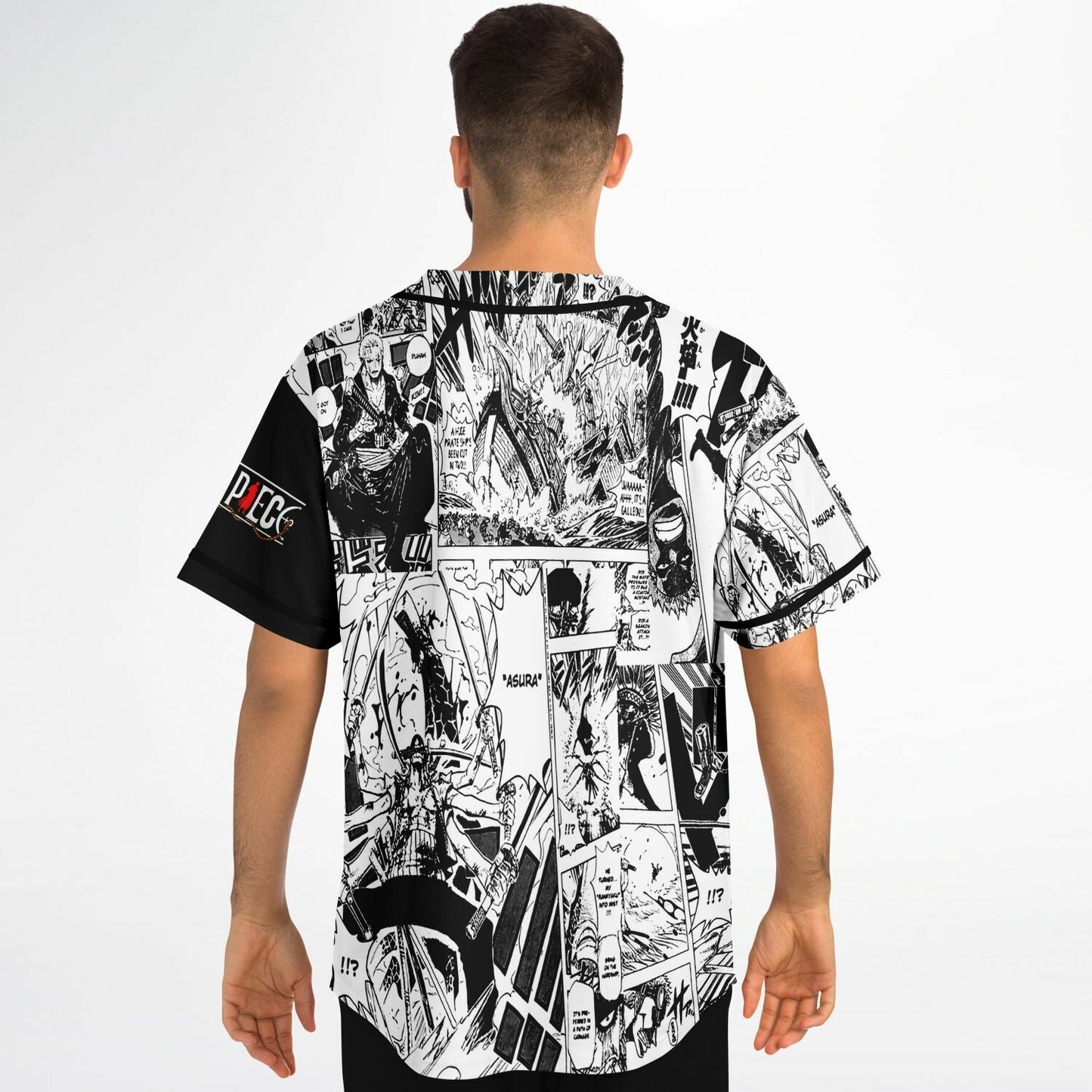 Black White Split Panel Rave Baseball Jersey