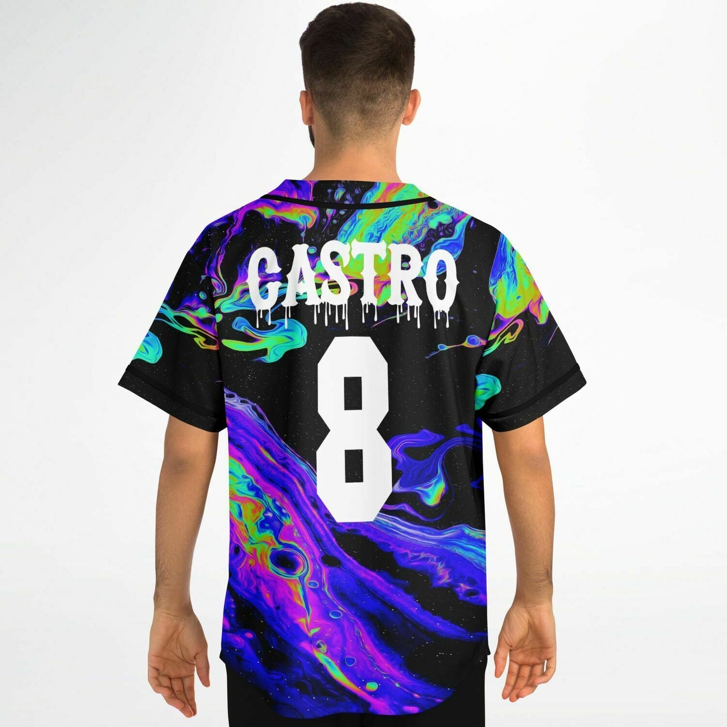 Black Liquid Oil Rave Baseball Jersey