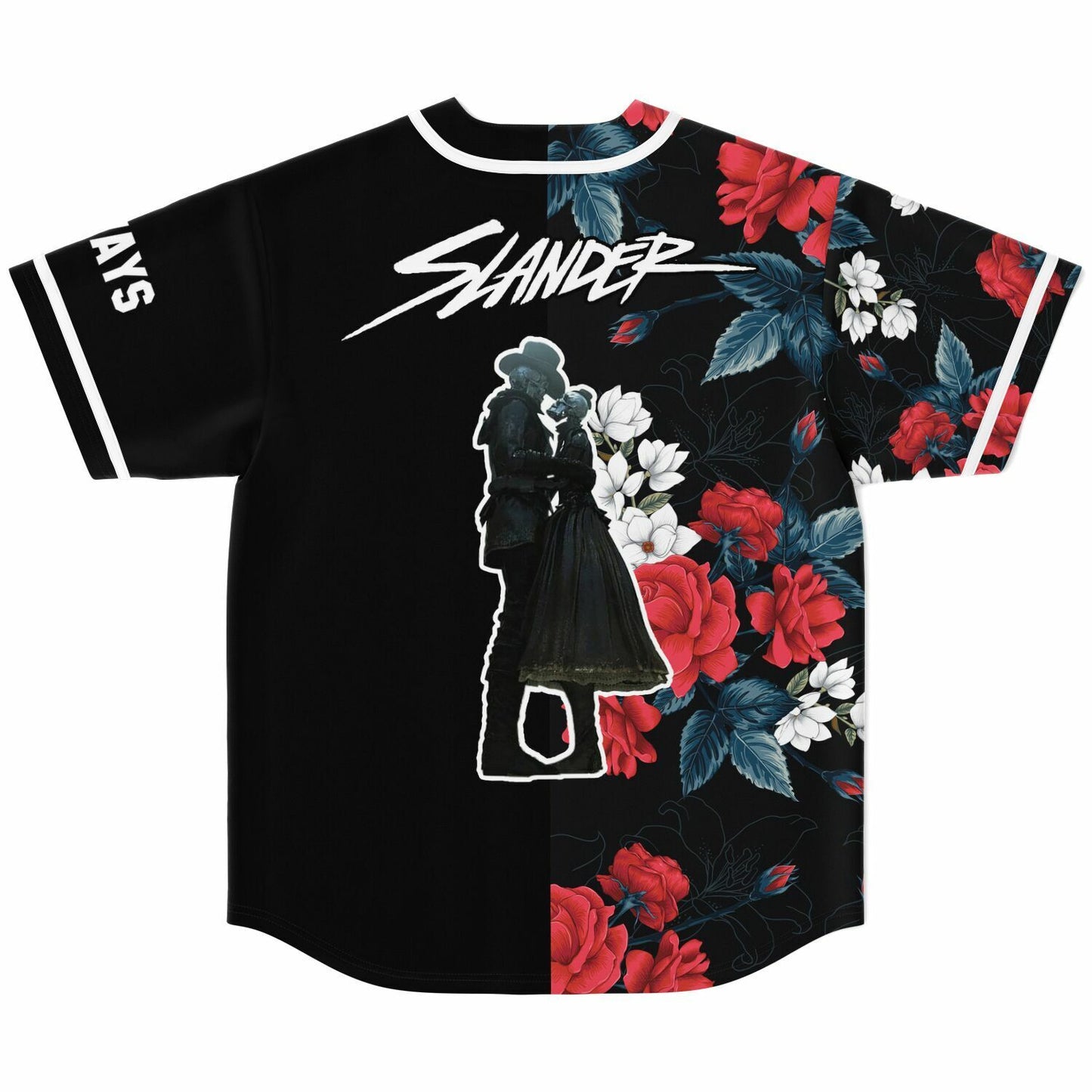Slander Black Split Dark Rave Baseball Jersey