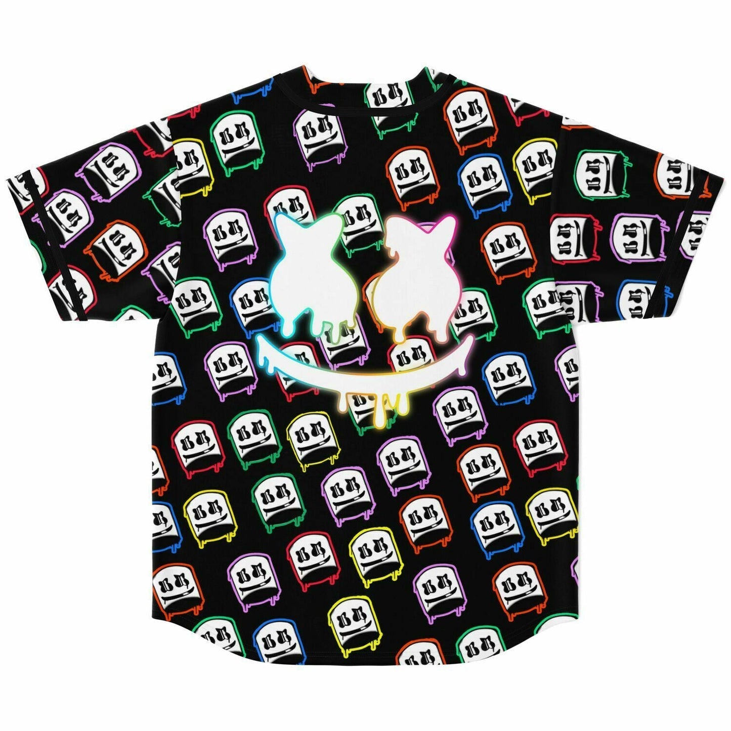 Marshmello Black Repeating Dripping Rave Baseball Jersey