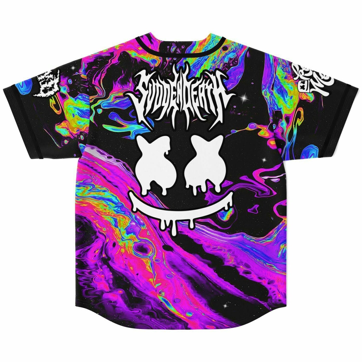 SVDDEN DEATH Black Psychedelic Oil Rave Baseball Jersey