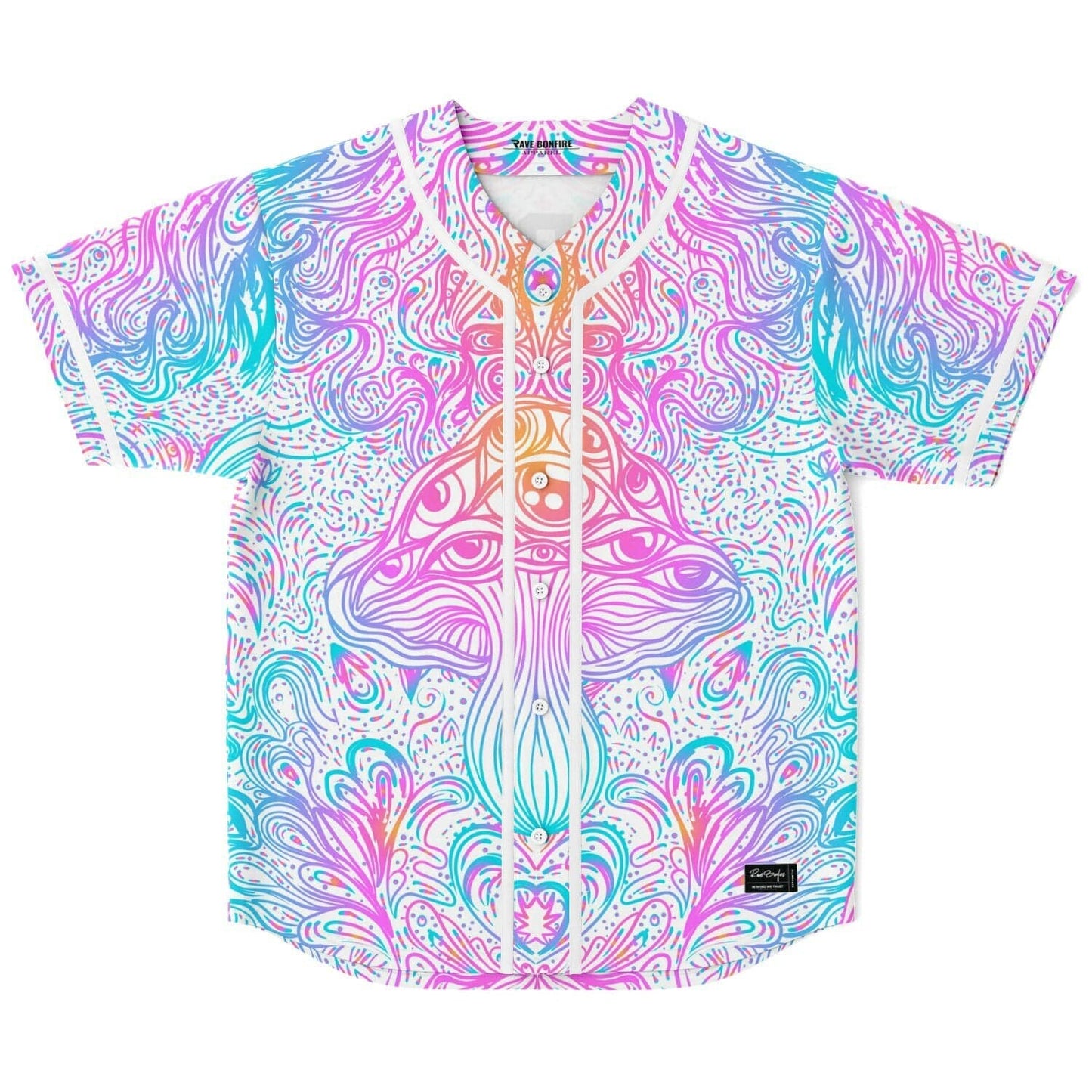 Pastel White Symmetrical Psychedelic Rave Baseball Jersey