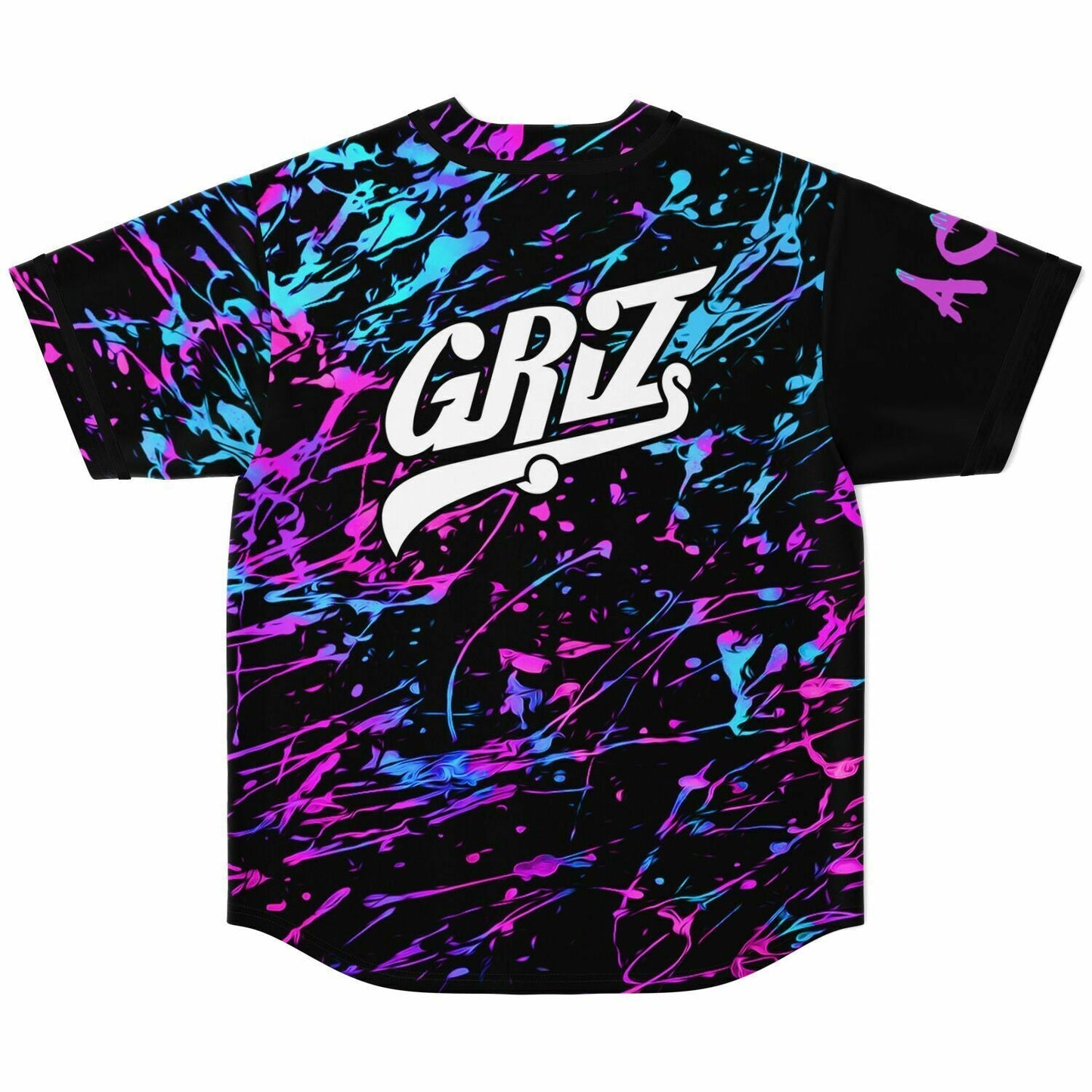GRiZ Black Drippy Smiley Rave Baseball Jersey