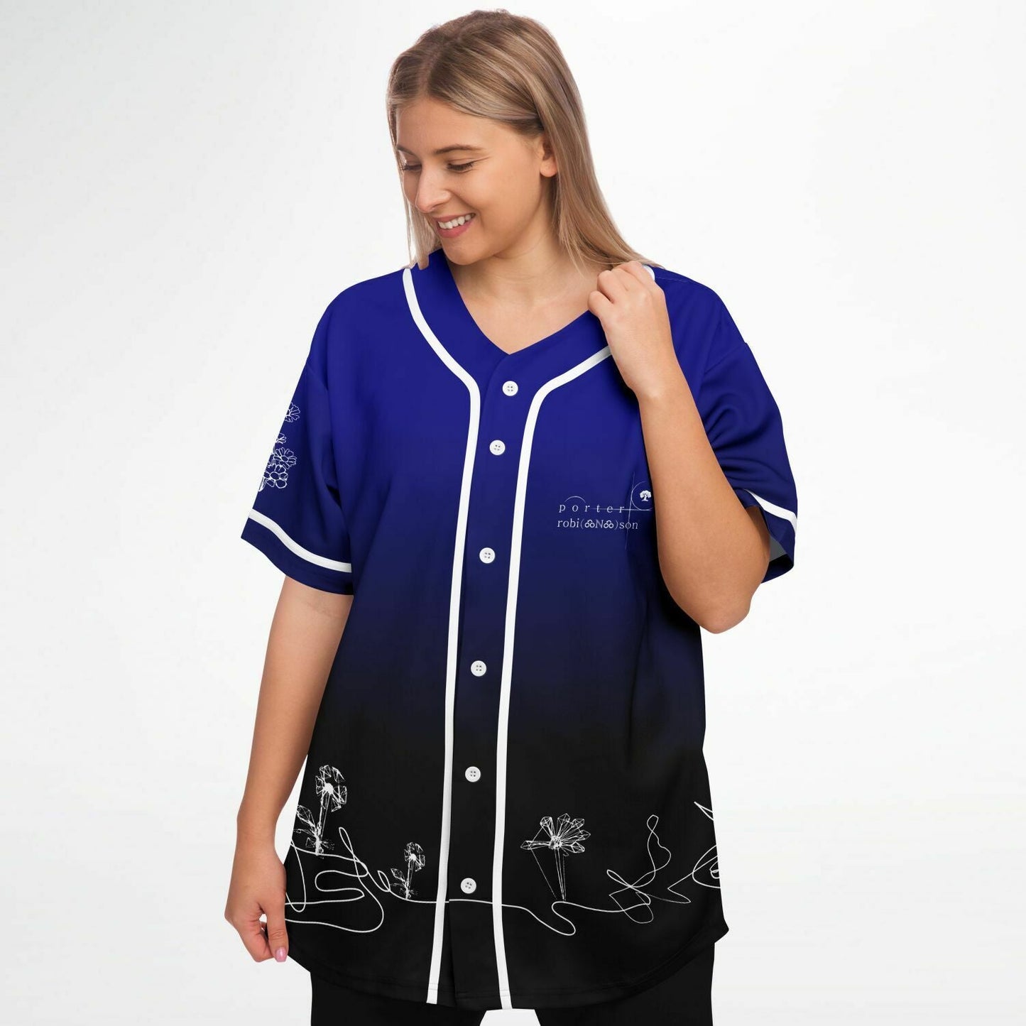 Porter Robinson Royal Blue Outline Dove Rave Baseball Jersey
