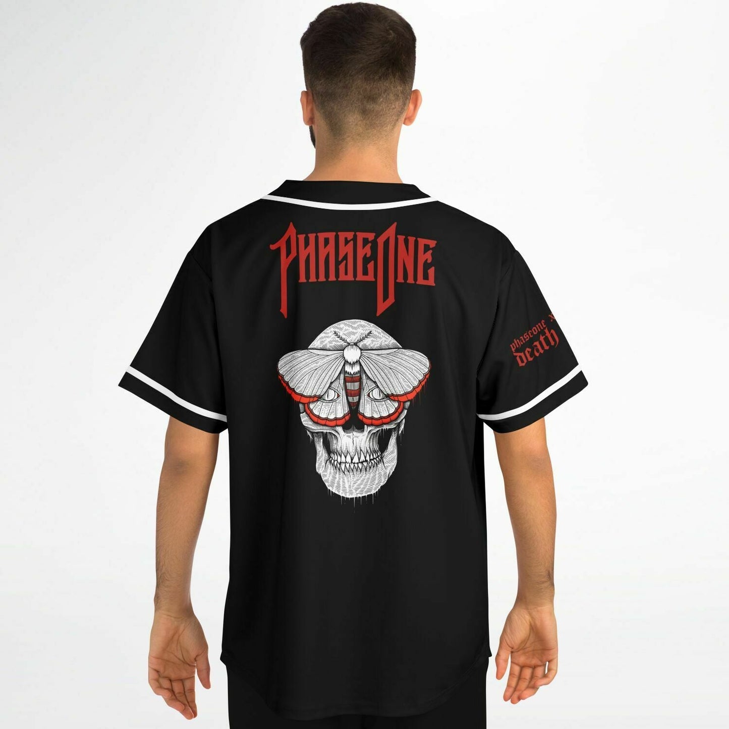 Phase One Black Chest Wordmark Rave Baseball Jersey