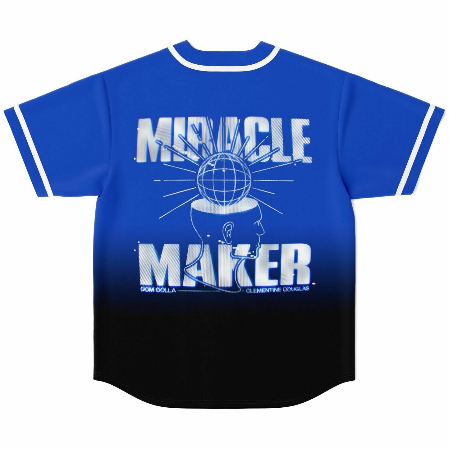 Dom Dolla Royal Blue Black Gradient Rave Baseball Jersey