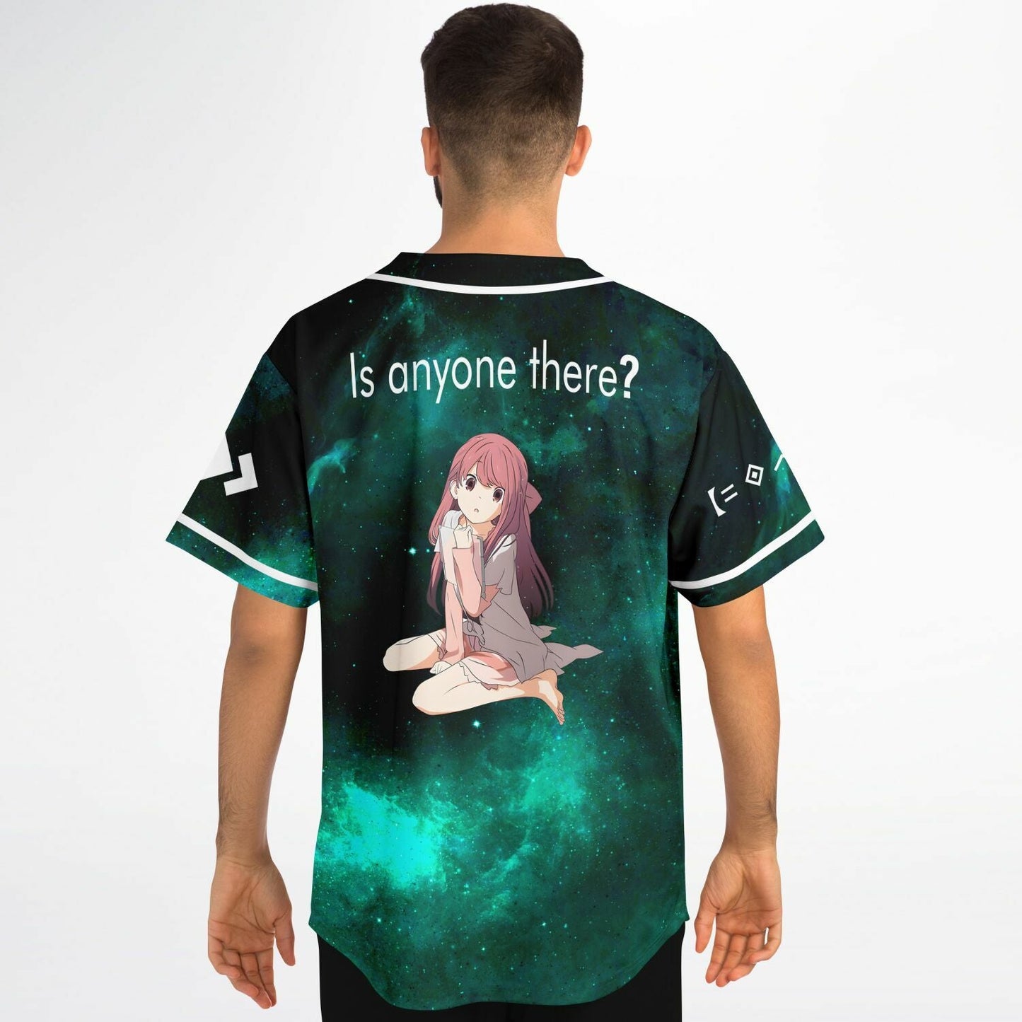Teal Emerald Green Cosmic Rave Baseball Jersey