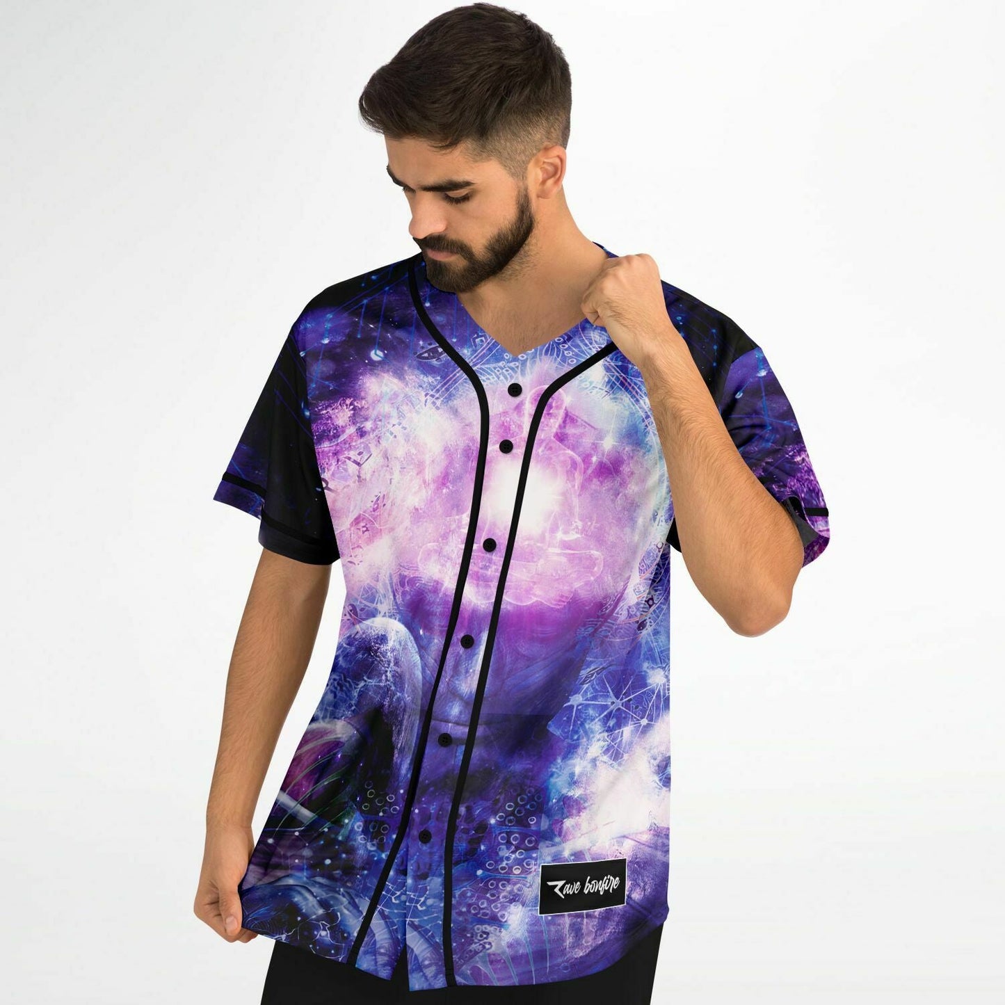 Purple Psychedelic Cosmic Rave Baseball Jersey