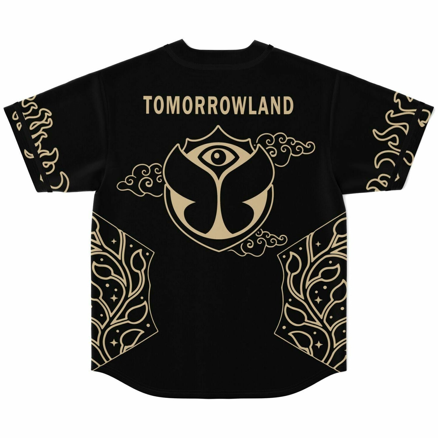 Tomorrowland Black Butterfly Eye Rave Baseball Jersey