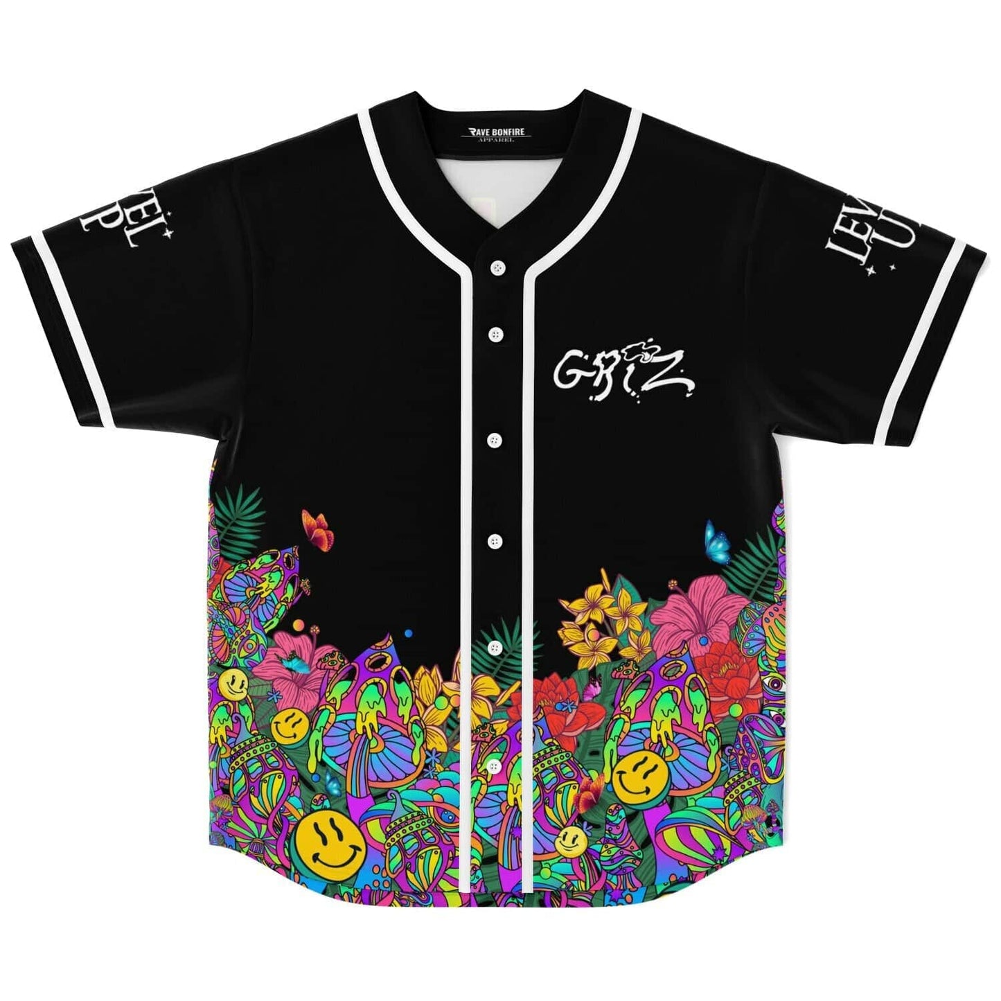 GRiZ Black Green One Rave Baseball Jersey