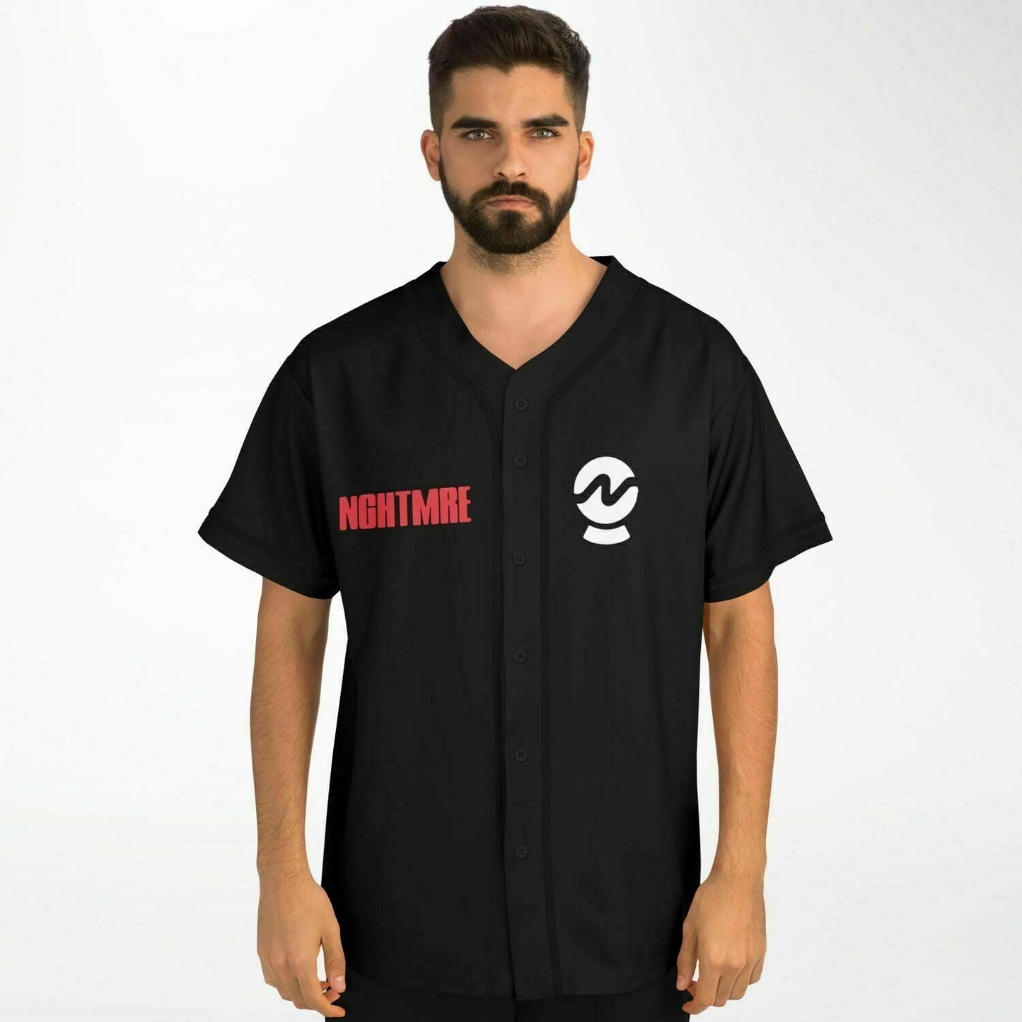 NGHTMRE Black Glitchy Scan Rave Baseball Jersey