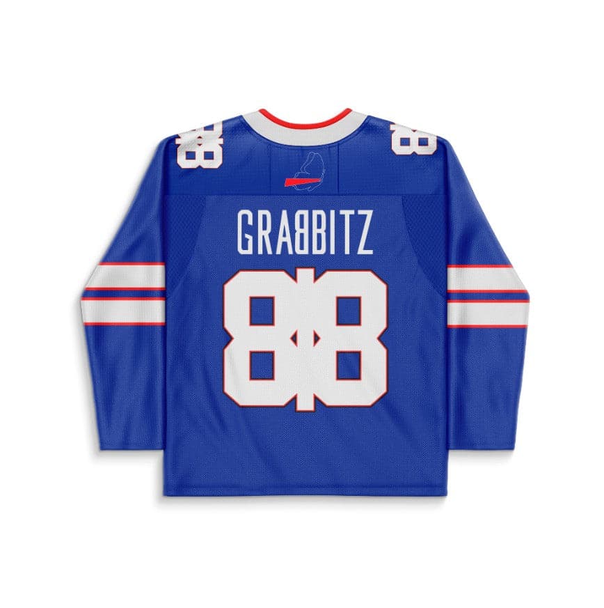 Grabbitz Royal Blue Line Art Rave Hockey Jersey