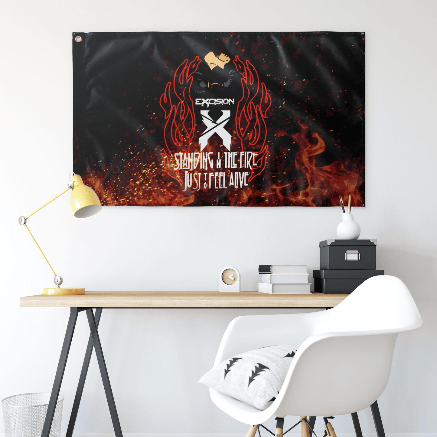 Excision Black ‘X’ Logo Rave Flag