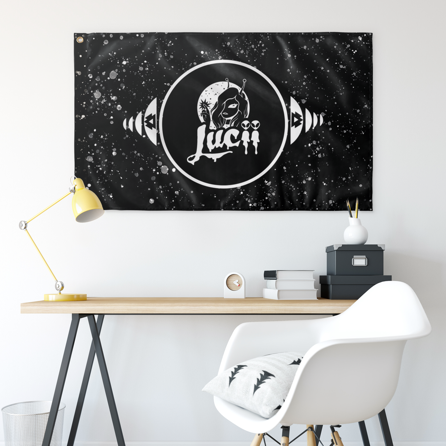 Lucii Black Circular Badge Rave Flag