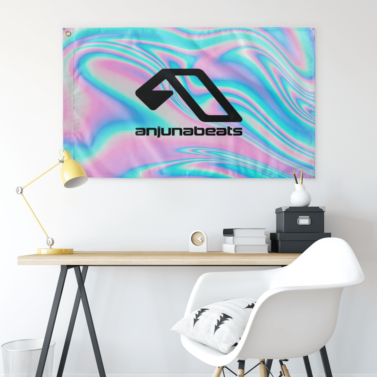 Anjunabeats Iridescent Pastel Logo Rave Flag