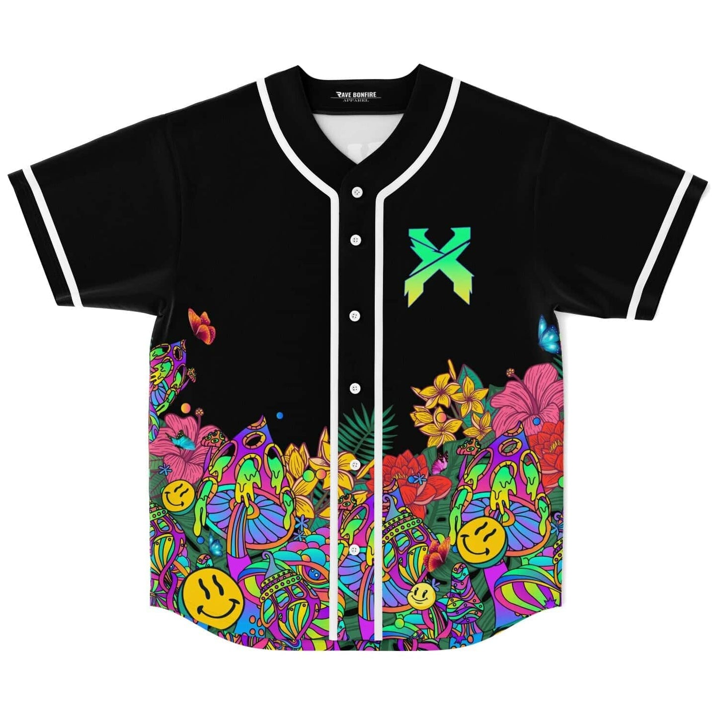 Excision Black Psychedelic Melting Rave Baseball Jersey