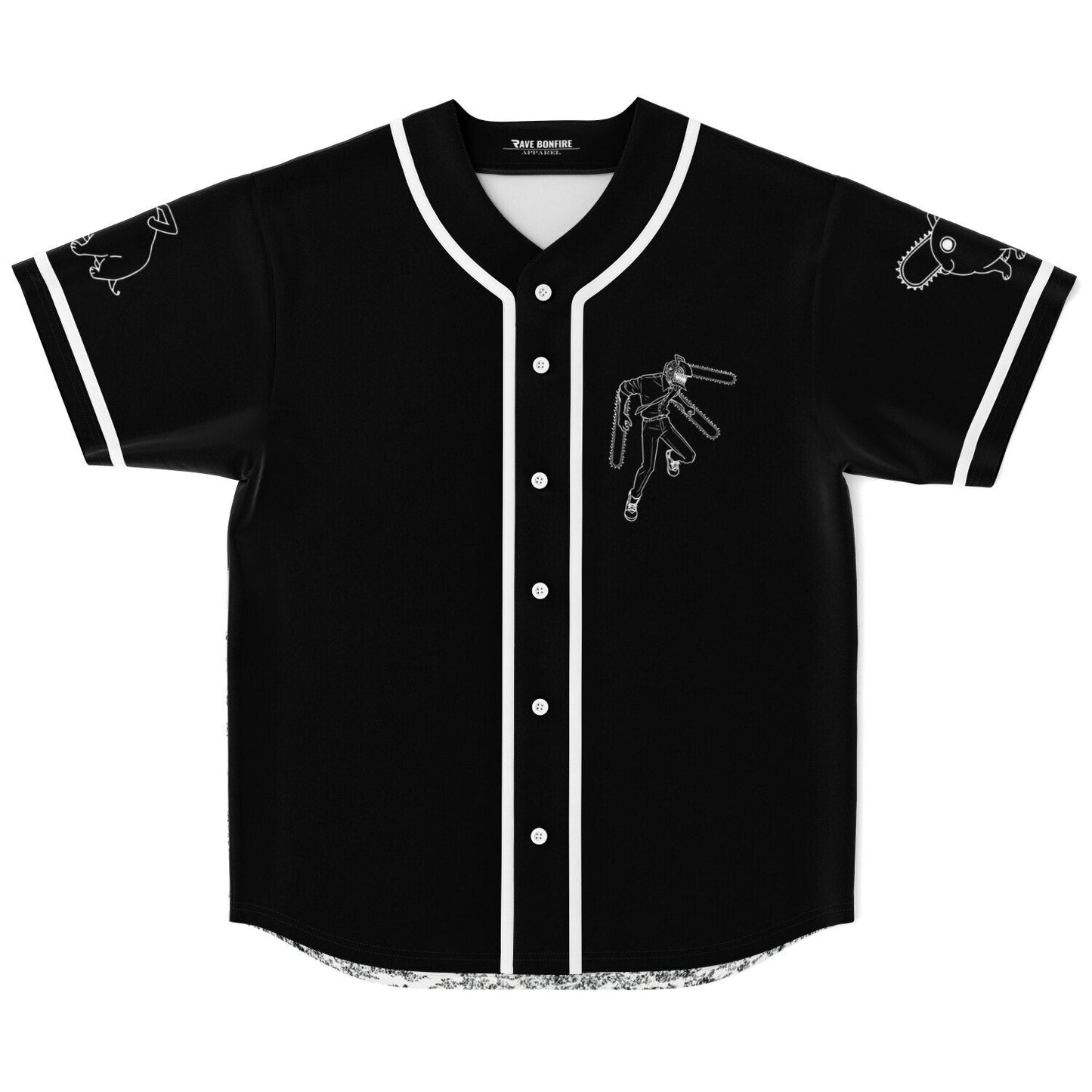 Black Line Art Rave Baseball Jersey
