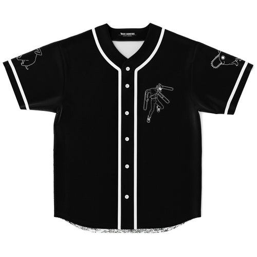 Black Line Art Rave Baseball Jersey