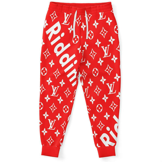 Red Luxury Monogram Rave Joggers