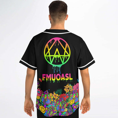 OWSLA Black Dripping Pentagon Rave Baseball Jersey