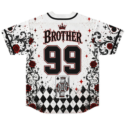 White Playing Card Rave Baseball Jersey