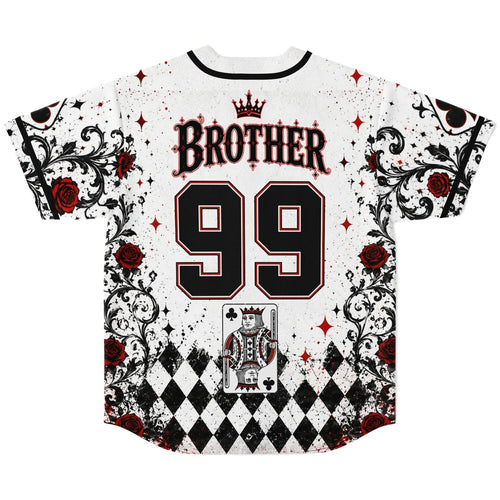 White Playing Card Rave Baseball Jersey
