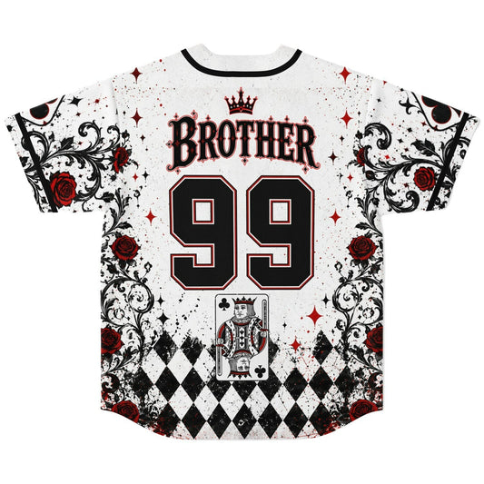 White Playing Card Rave Baseball Jersey