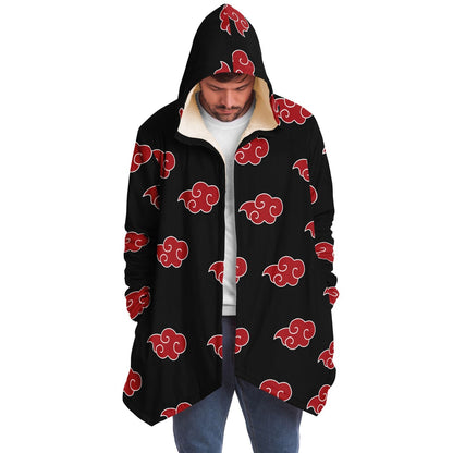 Black Repeating Red Rave Cloak