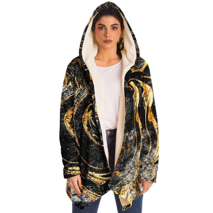 Black Gold Marbled Rave Cloak