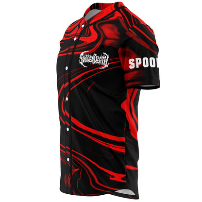 Svdden Death Red Black Swirling Rave Baseball Jersey