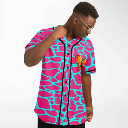 Hot Pink Cartoon Fried Rave Baseball Jersey