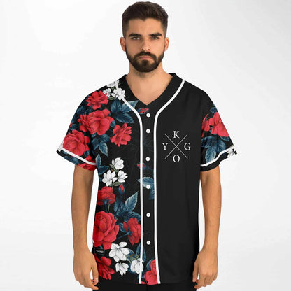Kygo Black Floral Rave Baseball Jersey