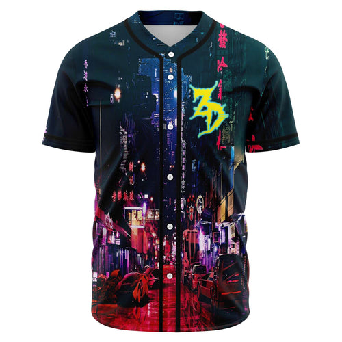Zedd Dark Teal Neon Lit Rave Baseball Jersey