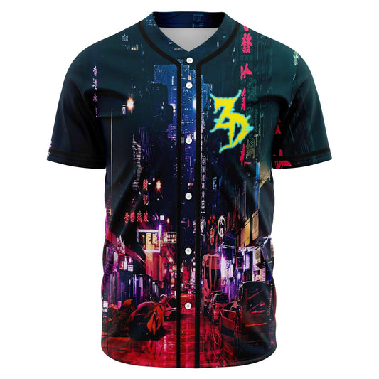 Zedd Dark Teal Neon Lit Rave Baseball Jersey
