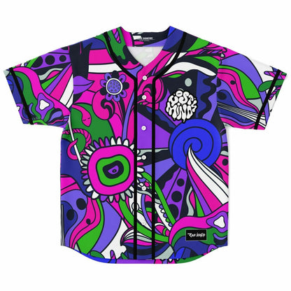 Lost Minds Hot Pink Psychedelic Swirling Rave Baseball Jersey