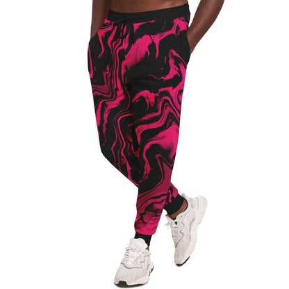 Hot Pink Liquid Marble Rave Joggers