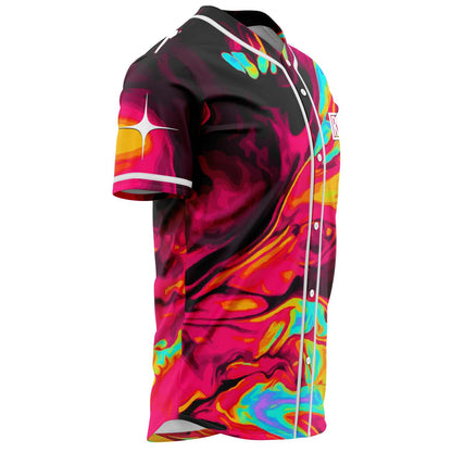 RL Grime Hot Pink Vivid Liquid Rave Baseball Jersey