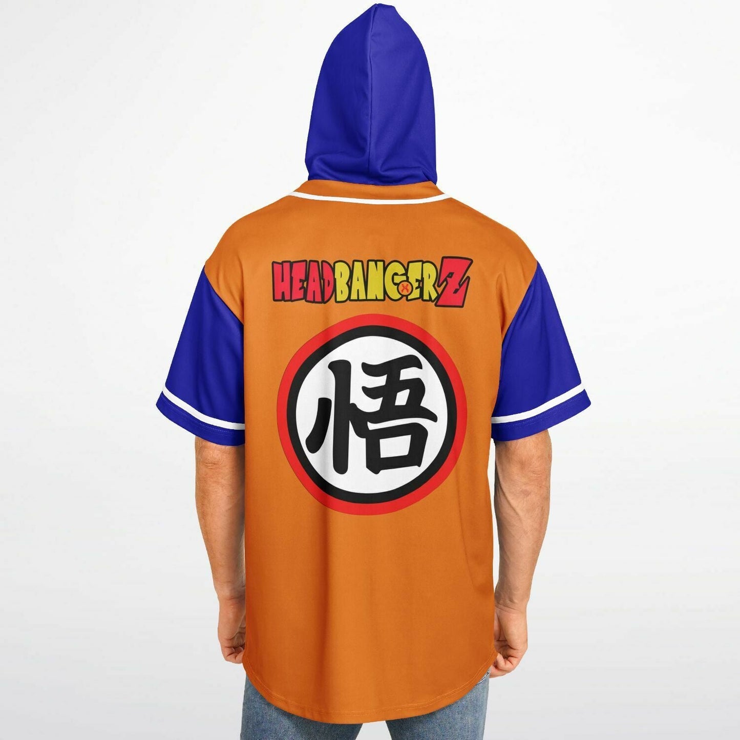 Orange Body Dragon Ball Rave Hooded Baseball Jersey