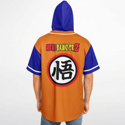 Orange Body Dragon Ball Rave Hooded Baseball Jersey